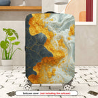 1-Piece Abstract Marble Gold Black White Swirl Artistic  Suitcase Luggage Cover, Stretch Protective Sleeve