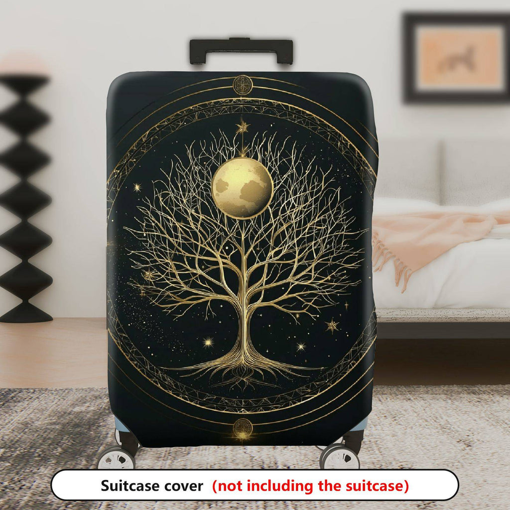 1-Piece Tree Moon Star Galaxy Cosmic Nature Mystery  Suitcase Luggage Cover, Stretch Protective Sleeve