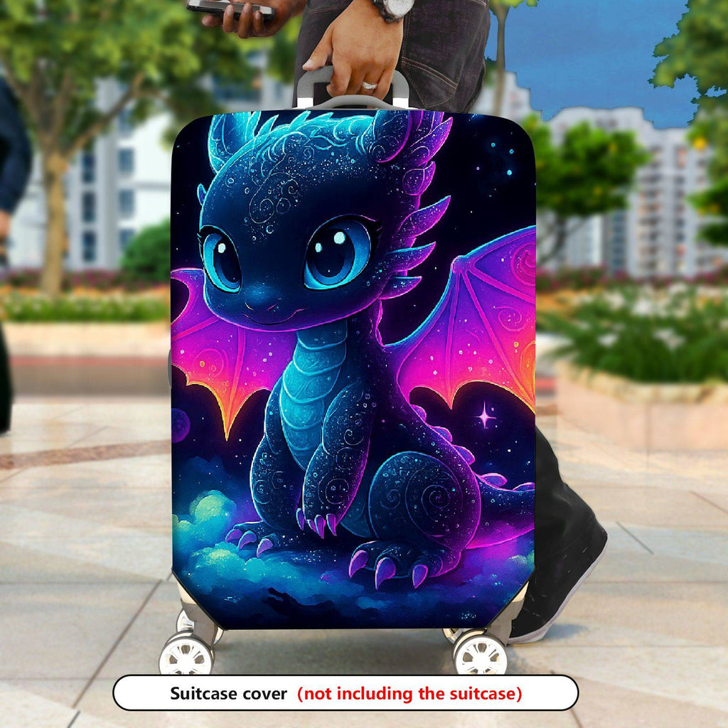 1-Piece Fantasy Dragon  Galaxy Cosmic Starry Space  Suitcase Luggage Cover, Stretch Protective Sleeve