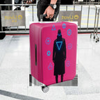 1-Piece Cyberpunk Futuristic Geometric Sci-Fi  Suitcase Luggage Cover, Stretch Protective Sleeve