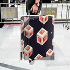 1-Piece Geometric Modern Art Cube Pattern  Suitcase Luggage Cover, Stretch Protective Sleeve