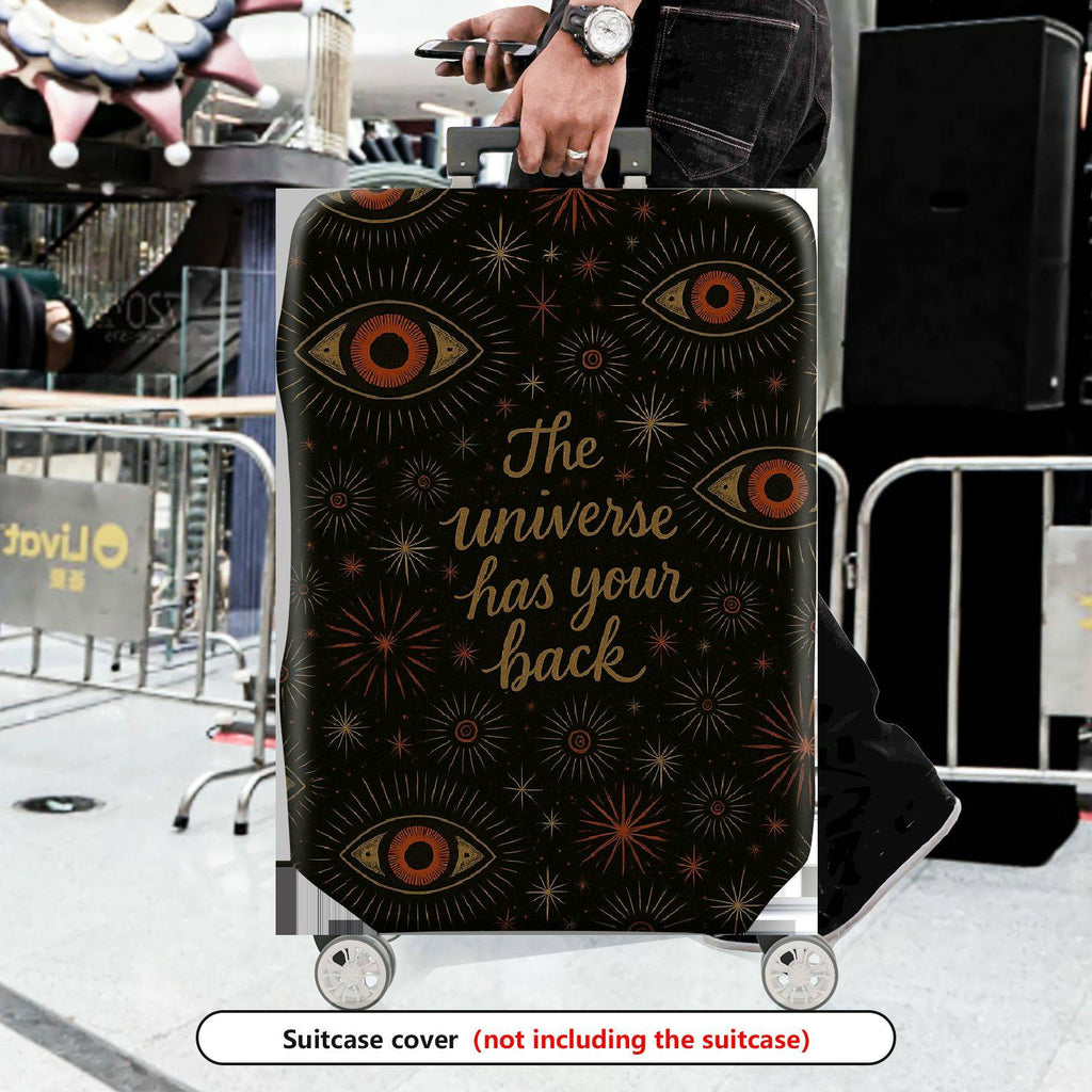 1-Piece Universe Eye Pattern Quote Star Cosmic Mystical  Suitcase Luggage Cover, Stretch Protective Sleeve