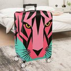 1-Piece Pink Green Tiger Modern Graphic Abstract Art Geometric  Suitcase Luggage Cover, Stretch Protective Sleeve