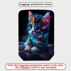 1-Piece Galaxy Cat Cosmic Space Kitten Starry Whiskers Nebula  Suitcase Luggage Cover, Stretch Protective Sleeve