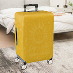 1-Piece Sun Moon Stars Yellow Bohemian Inspirational Cosmic  Suitcase Luggage Cover, Stretch Protective Sleeve