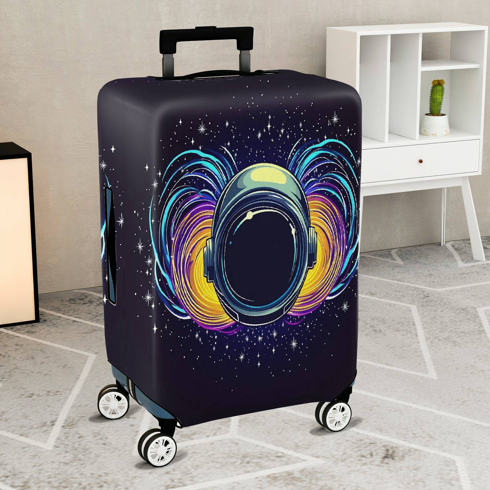 1-Piece Galaxy Astronaut Space Cosmic Colorful Starry  Suitcase Luggage Cover, Stretch Protective Sleeve