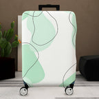 1-Piece Abstract Modern Minimalist Green Line Art  Suitcase Luggage Cover, Stretch Protective Sleeve