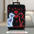 1-Piece Cat Heart Romantic Artistic Stylish  Suitcase Luggage Cover, Stretch Protective Sleeve