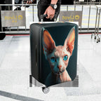 1-Piece Abstract Cat Ear Artistic Unique Creative Stylish  Suitcase Luggage Cover, Stretch Protective Sleeve