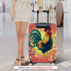 1-Piece Rooster Vibrant Colorful Artistic Bright Energetic  Suitcase Luggage Cover, Stretch Protective Sleeve