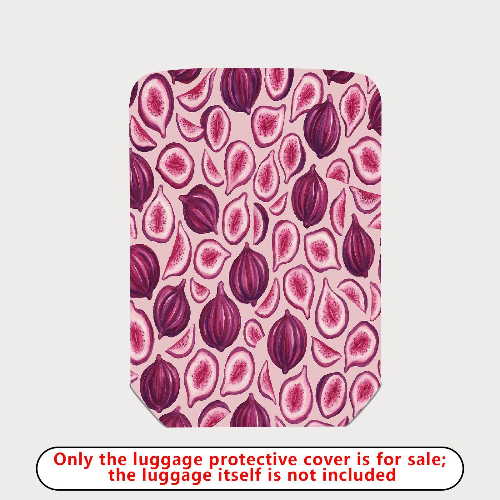 1-Piece Pink Fig Pattern Travel Holiday Fruit Modern Stylish  Suitcase Luggage Cover, Stretch Protective Sleeve