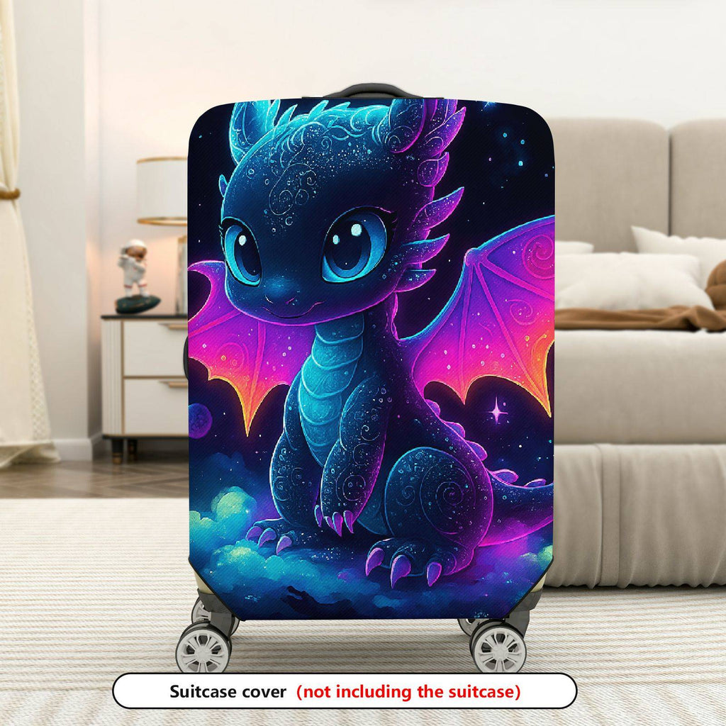 1-Piece Fantasy Dragon  Galaxy Cosmic Starry Space  Suitcase Luggage Cover, Stretch Protective Sleeve