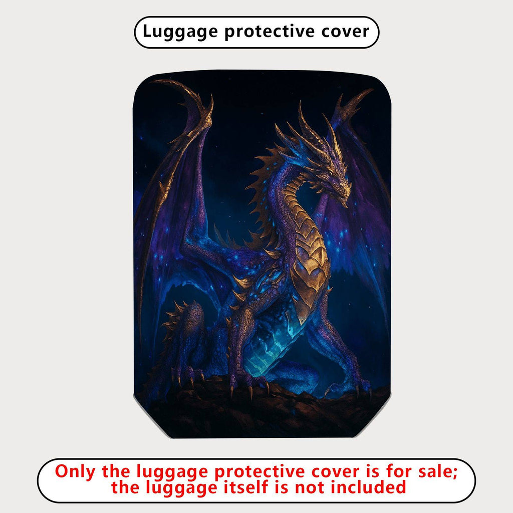 1-Piece Galaxy Dragon Fantasy Mythical Cosmic Starry  Suitcase Luggage Cover, Stretch Protective Sleeve