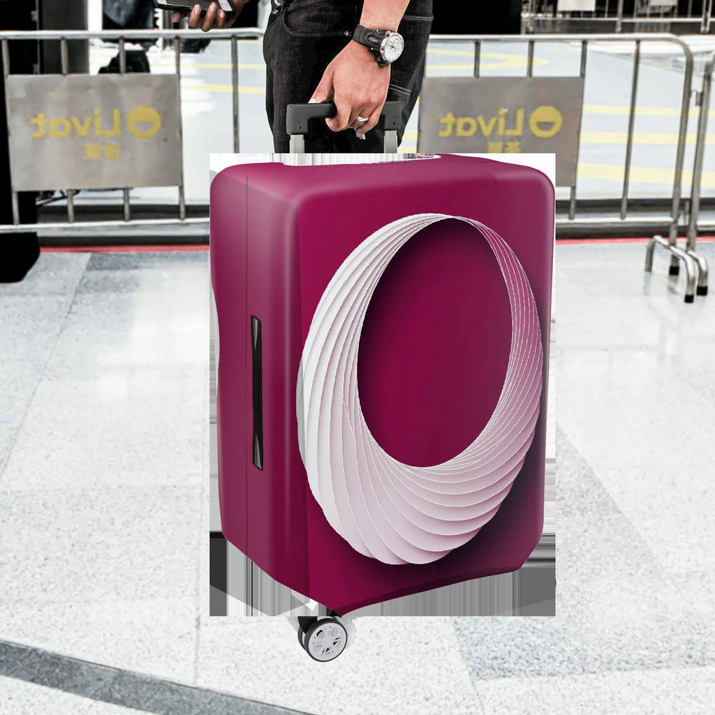 1-Piece Modern Geometric Elegant Stylish Unique Burgundy  Suitcase Luggage Cover, Stretch Protective Sleeve