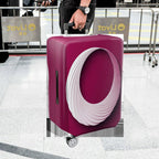 1-Piece Modern Geometric Elegant Stylish Unique Burgundy  Suitcase Luggage Cover, Stretch Protective Sleeve