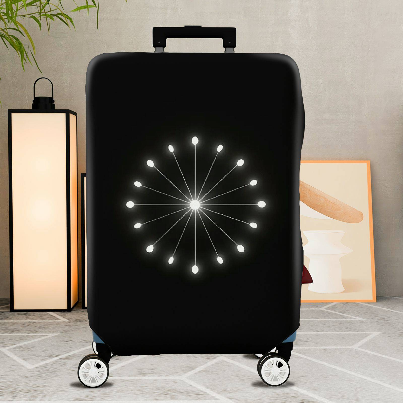 1-Piece Modern Minimalistic Elegant Geometric Artistic  Suitcase Luggage Cover, Stretch Protective Sleeve
