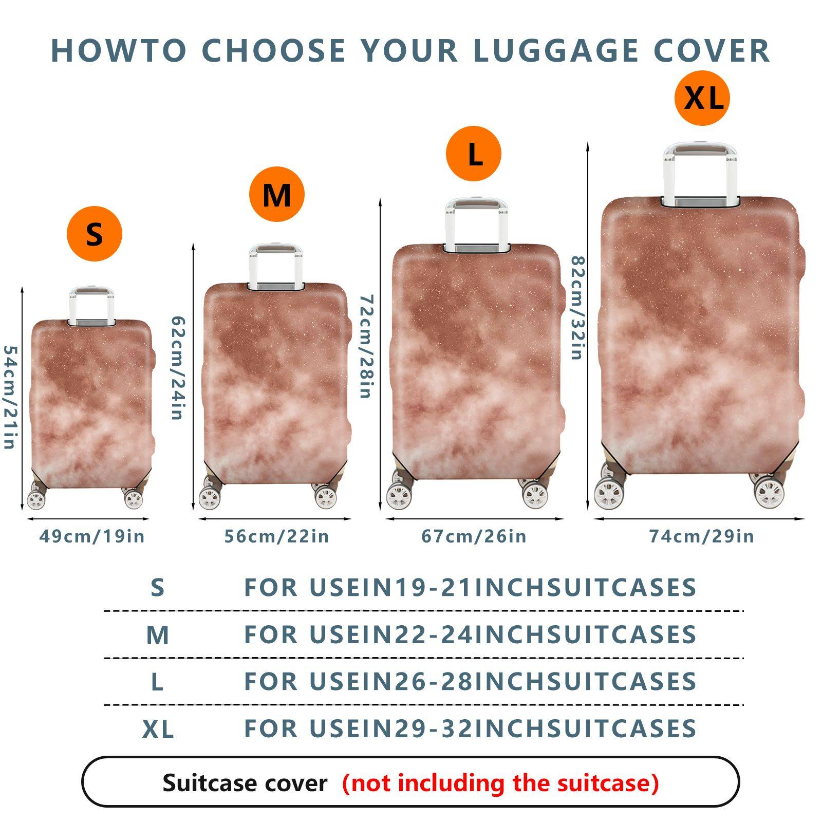 1-Piece Cosmic Space Galaxy Nebula Star Dust  Suitcase Luggage Cover, Stretch Protective Sleeve