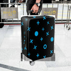 1-Piece Blue Black Graphic Abstract Modern Contemporary Geometric  Suitcase Luggage Cover, Stretch Protective Sleeve