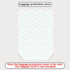 1-Piece Abstract Geometric  Green Scallop Pattern  Suitcase Luggage Cover, Stretch Protective Sleeve
