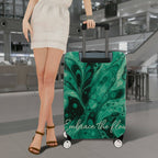 1-Piece Abstract Marble Swirl Green Artistic Flow  Suitcase Luggage Cover, Stretch Protective Sleeve