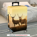 1-Piece Elegant Deer Mountain Nature Landscape Wildlife Sunlight  Suitcase Luggage Cover, Stretch Protective Sleeve