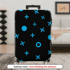1-Piece Blue Black Graphic Abstract Modern Contemporary Geometric  Suitcase Luggage Cover, Stretch Protective Sleeve