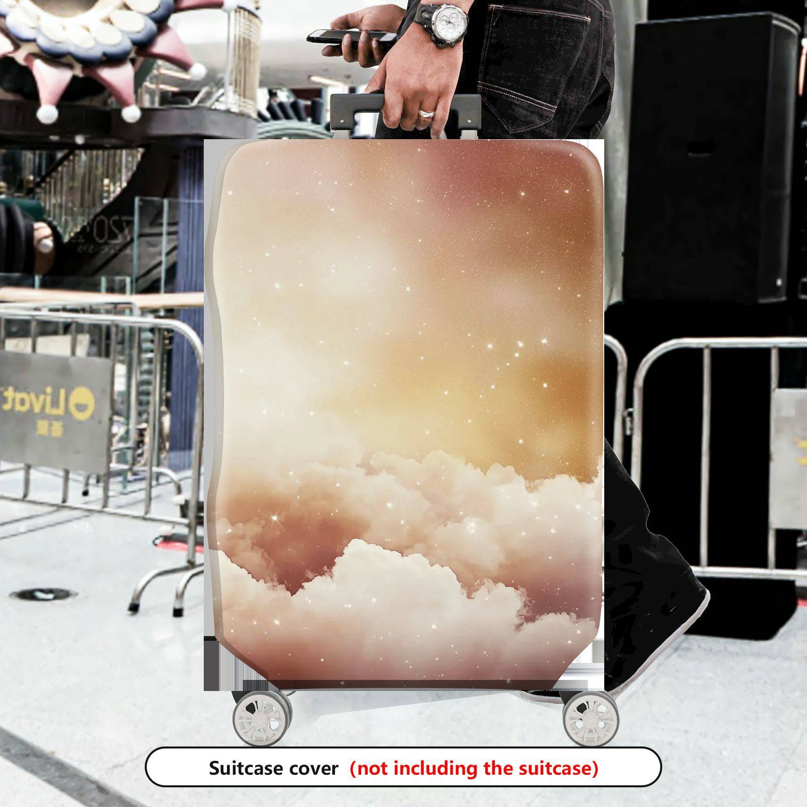 1-Piece Dreamy Starry Cloud Fantasy Cosmic Abstract  Suitcase Luggage Cover, Stretch Protective Sleeve