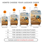 1-Piece Desert Camel Sunset Scenic Nature Artistic  Suitcase Luggage Cover, Stretch Protective Sleeve