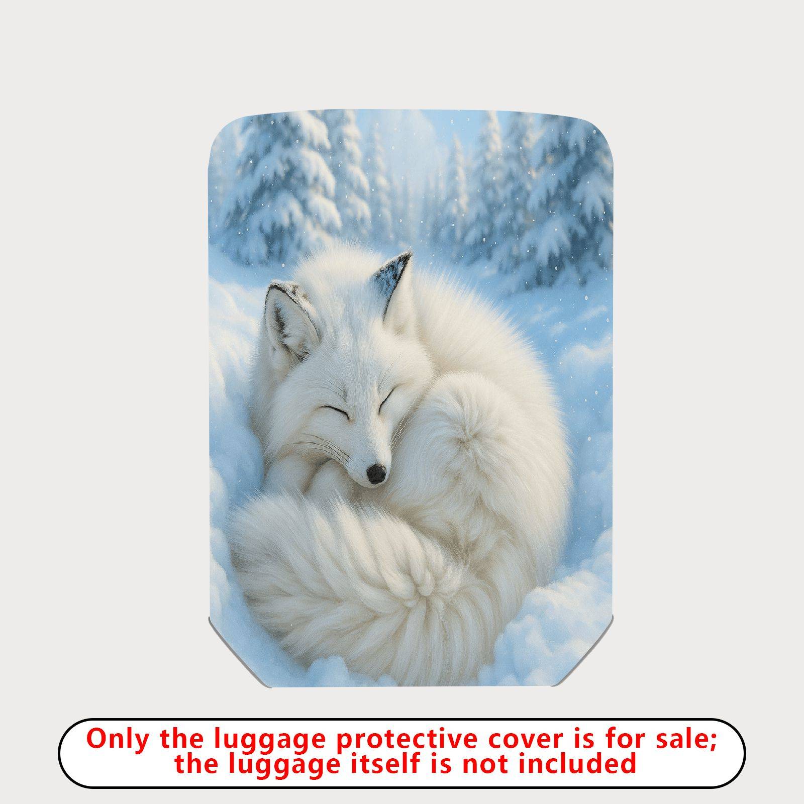 1-Piece Arctic Fox Winter Snow Forest Animal Print  Suitcase Luggage Cover, Stretch Protective Sleeve