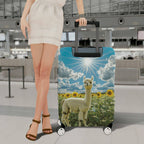 1-Piece Alpaca Sunflower Sky Cloud Nature  Suitcase Luggage Cover, Stretch Protective Sleeve