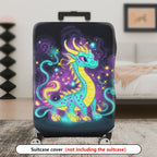 1-Piece Fantasy Dragon Starry Night Cosmic Colorful Magical  Suitcase Luggage Cover, Stretch Protective Sleeve