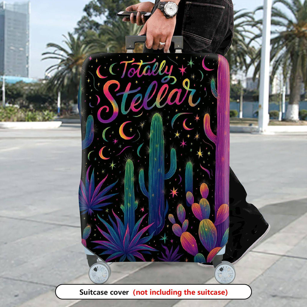 1-Piece Cosmic Cactus Starry Desert Night Travel  Suitcase Luggage Cover, Stretch Protective Sleeve