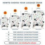 1-Piece Cow Floral  Cute Happy Elegant  Suitcase Luggage Cover, Stretch Protective Sleeve