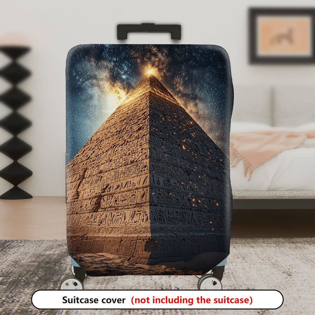 1-Piece Cosmic Pyramid Starry Night Ancient Mystical Galactic  Suitcase Luggage Cover, Stretch Protective Sleeve