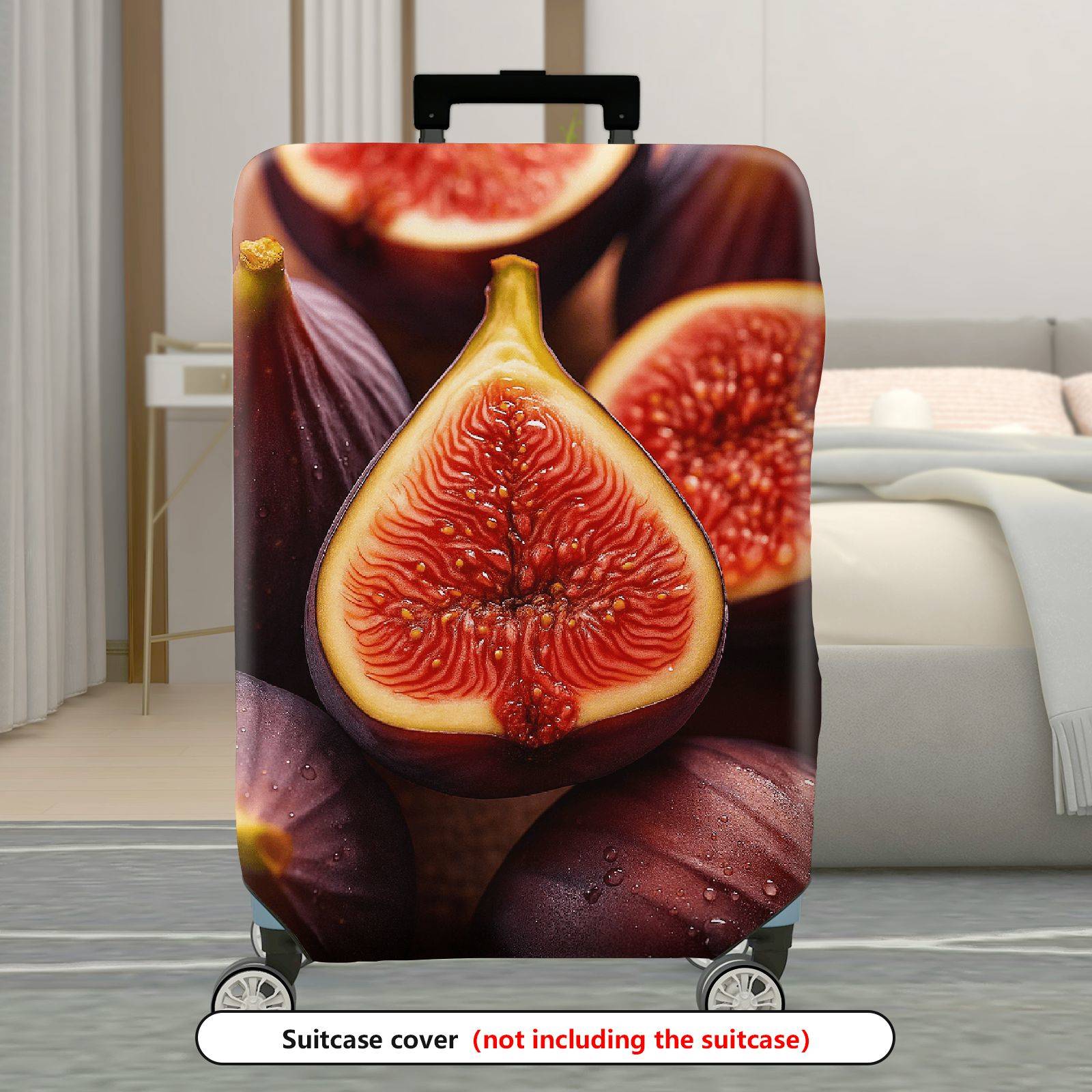 1-Piece Fruit Fig Artistic Vibrant Fresh Juicy  Suitcase Luggage Cover, Stretch Protective Sleeve