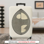 1-Piece Geometric Abstract Black White Minimalist Art Chic Modern  Suitcase Luggage Cover, Stretch Protective Sleeve