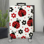 1-Piece Ladybug Floral Colorful Cute Fun Pattern  Suitcase Luggage Cover, Stretch Protective Sleeve