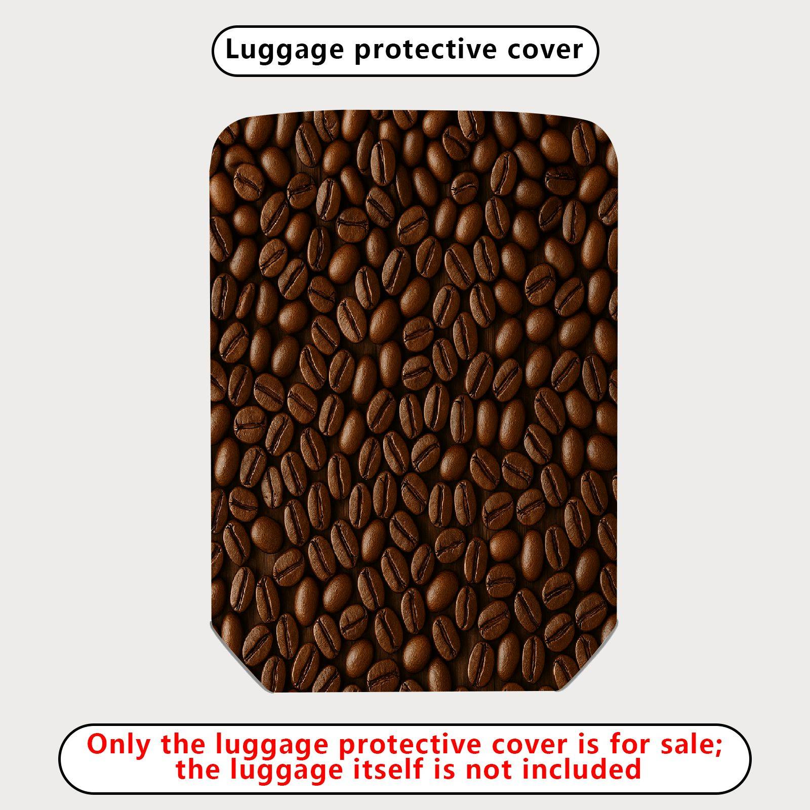 1-Piece Coffee Bean Espresso Pattern Travel Holiday Vacation  Suitcase Luggage Cover, Stretch Protective Sleeve