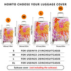 1-Piece Abstract Rooster Floral Art Colorful Travelling Painting  Suitcase Luggage Cover, Stretch Protective Sleeve
