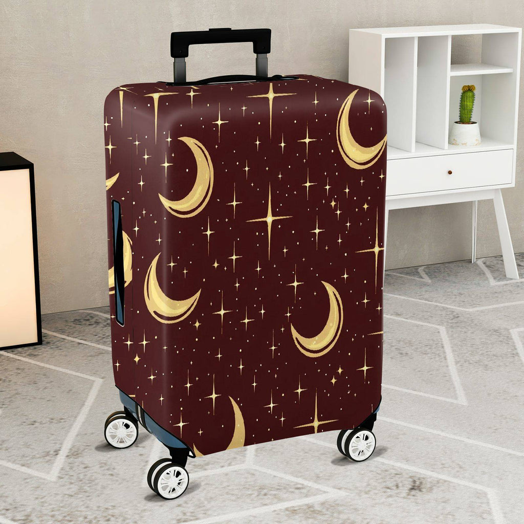 1-Piece Crescent Moon Starry Night Cosmic Space Astronomy  Suitcase Luggage Cover, Stretch Protective Sleeve
