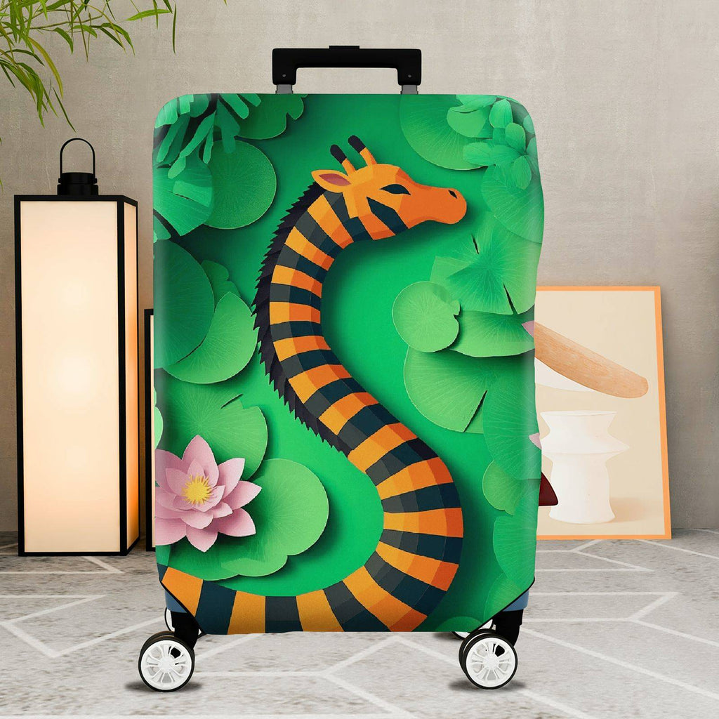 1-Piece Animal Floral Jungle Nature Leaf Frog  Suitcase Luggage Cover, Stretch Protective Sleeve