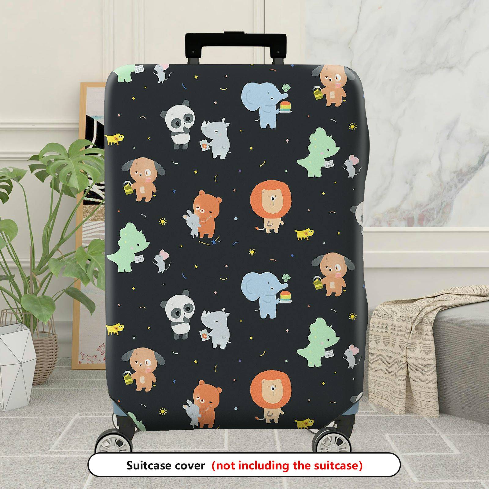 1-Piece Animal Elephant Lion Dinosaur Panda  Suitcase Luggage Cover, Stretch Protective Sleeve