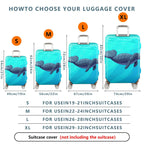 1-Piece Aqua Manatee Underwater Ocean Blue Sea  Suitcase Luggage Cover, Stretch Protective Sleeve