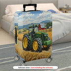 1-Piece Farm Tractor Countryside Barn Wheat Field Landscape  Suitcase Luggage Cover, Stretch Protective Sleeve