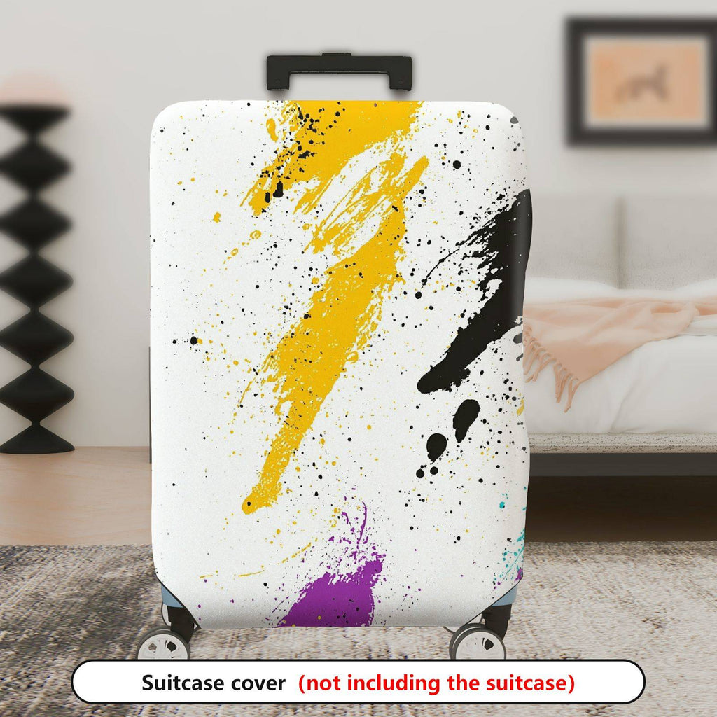 1-Piece Abstract Colorful Paint Splatter Artistic Graffiti Stylish  Suitcase Luggage Cover, Stretch Protective Sleeve