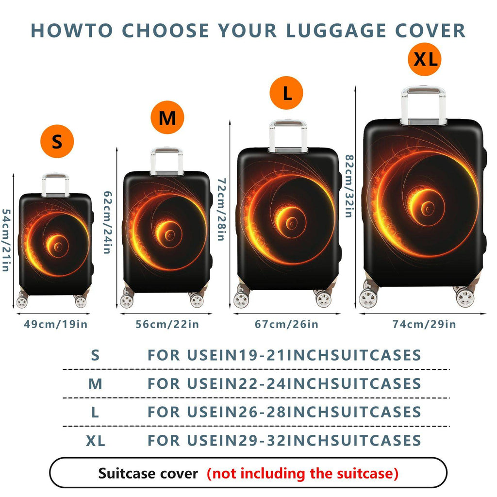 1-Piece Spiral Cosmic Abstract Vibrant Colorful Luminous  Suitcase Luggage Cover, Stretch Protective Sleeve