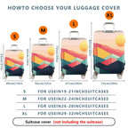 1-Piece Sunset Mountain Geometric Abstract Colorful Landscape  Suitcase Luggage Cover, Stretch Protective Sleeve