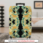 1-Piece Abstract Marble Gold Turquoise Geometric Artistic  Suitcase Luggage Cover, Stretch Protective Sleeve