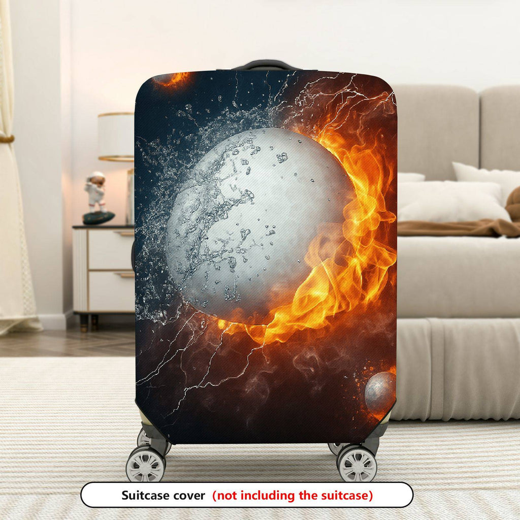 1-Piece Fire Water Cosmic Planet Explosion  Suitcase Luggage Cover, Stretch Protective Sleeve