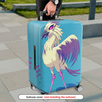 1-Piece Fantasy Bird Blue Feather Creative Artistic  Suitcase Luggage Cover, Stretch Protective Sleeve
